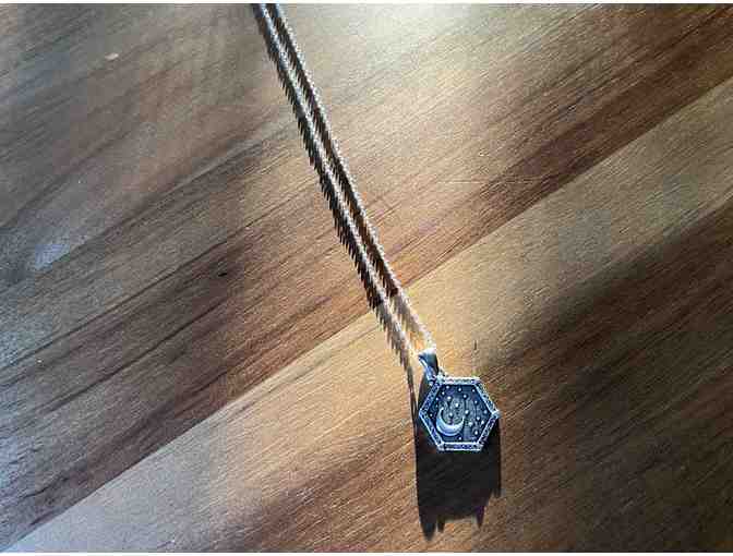 Sun & Moon Dual Sided Pewter Necklace