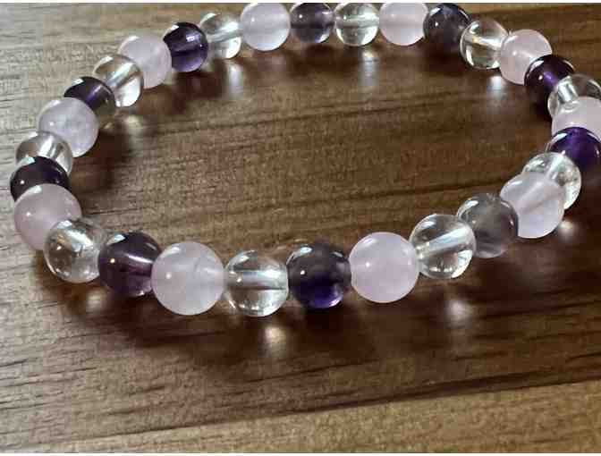 Quartz, Amethyst & Rose Quartz Bracelet
