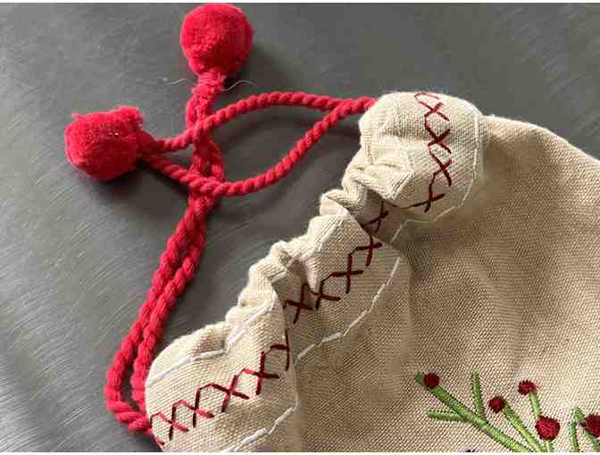 Embroidered Christmas Gift Bag