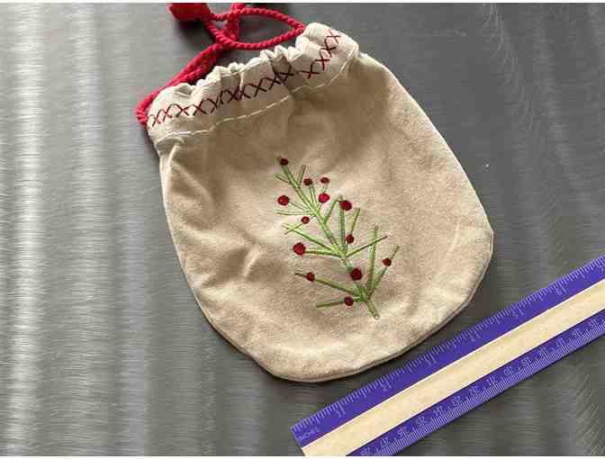 Embroidered Christmas Gift Bag