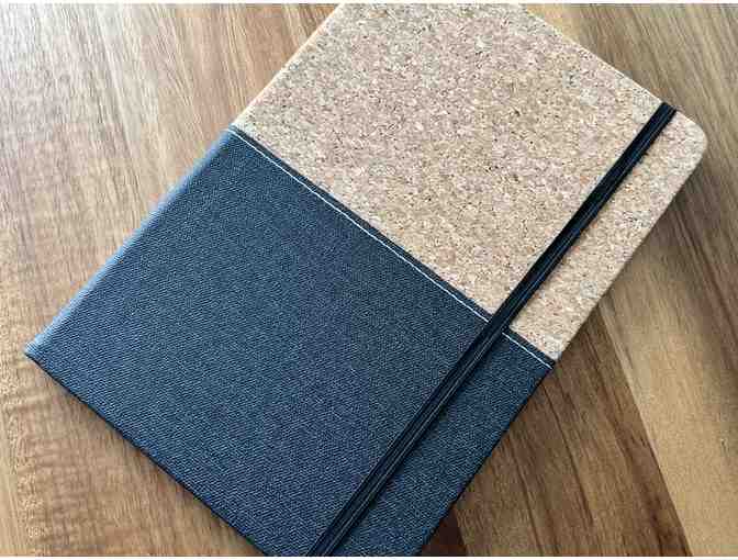 Cork/Fabric Journal with Elastic Band (and Veriditas Multi-color Pen)