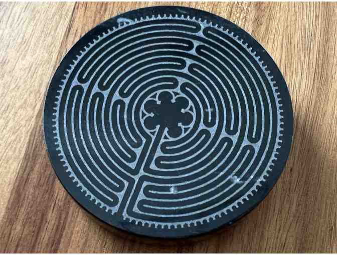 Onyx Paperweight with Etched Labyrinth
