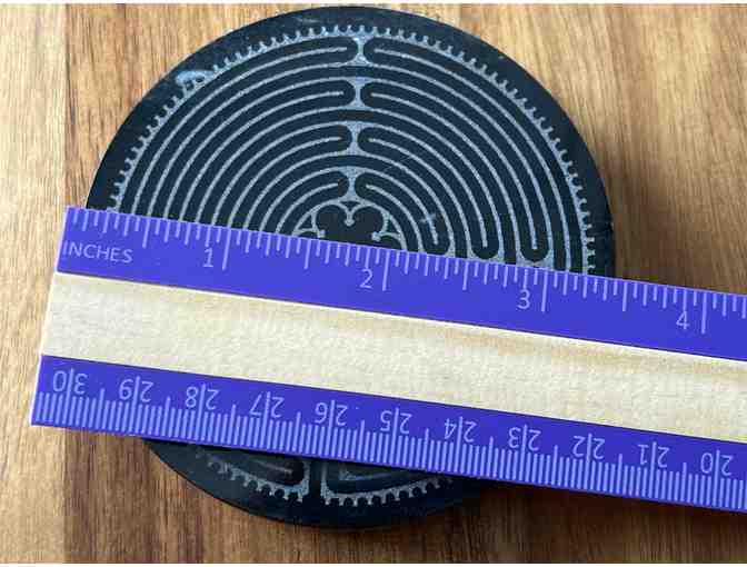 Onyx Paperweight with Etched Labyrinth