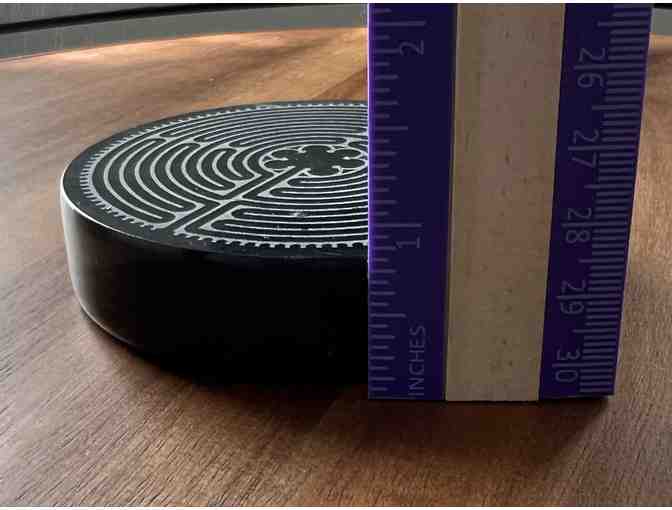 Onyx Paperweight with Etched Labyrinth