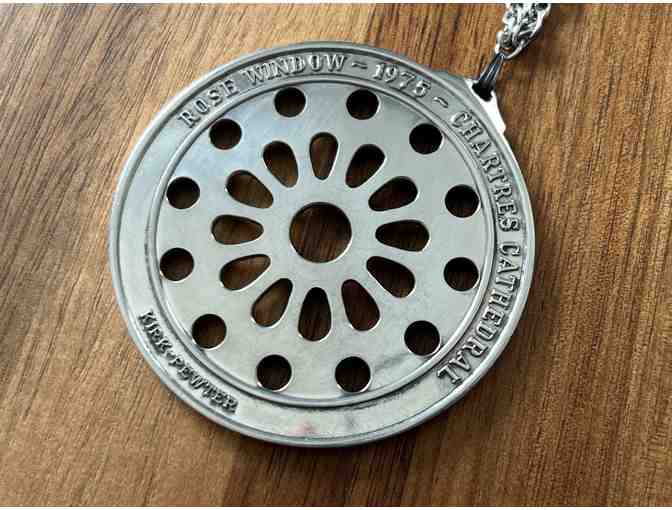 Vintage Rose Window Pendant with Chain