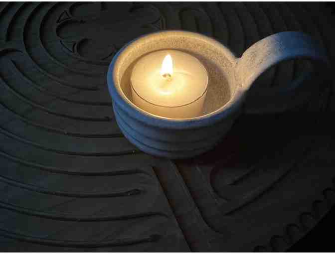 Light your Path |One Tealite with Handle | Handmade Pottery (Cocoa Brown)