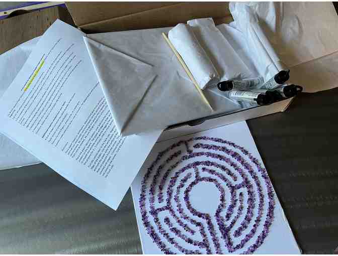 Calling All Crafters - Glass Seed Bead Labyrinth Kit | Purple & Grey/White