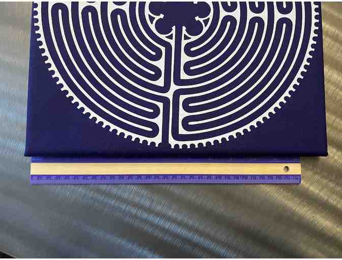 White Chartres Labyrinth on Purple Canvas