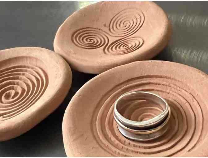Set of 3 Ancient Symbol Earthenware Tiny Trinket Dishes | Set #2