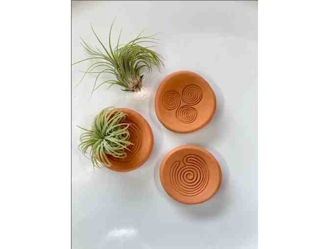 Set of 3 Ancient Symbol Earthenware Tiny Trinket Dishes | Set #2