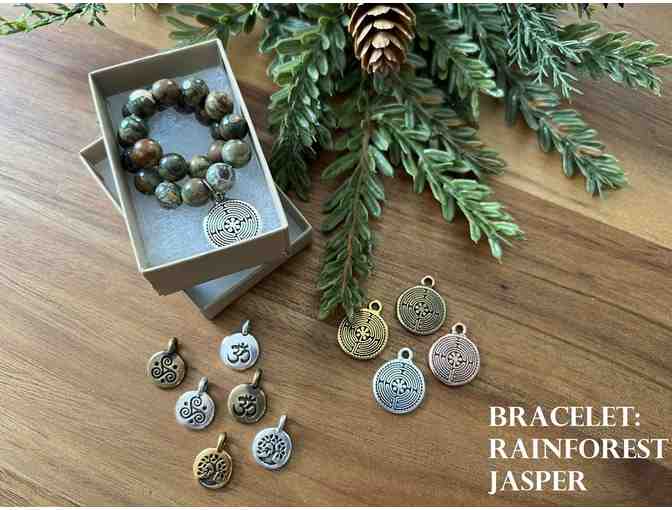 Rainforest Jasper Bracelet | Select YOUR CHOICE OF CHARM