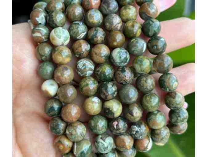 Rainforest Jasper Bracelet | Select YOUR CHOICE OF CHARM