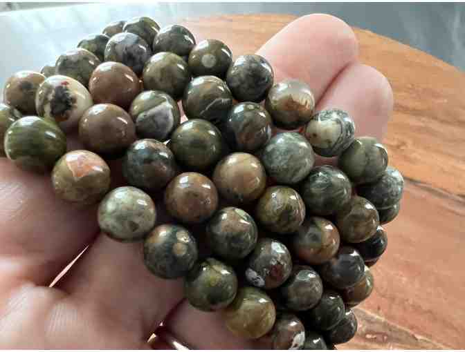 Rainforest Jasper Bracelet | Select YOUR CHOICE OF CHARM