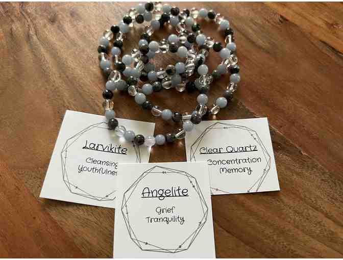Angelite, Larvikite & Quartz Bracelet | Select YOUR CHOICE OF CHARM