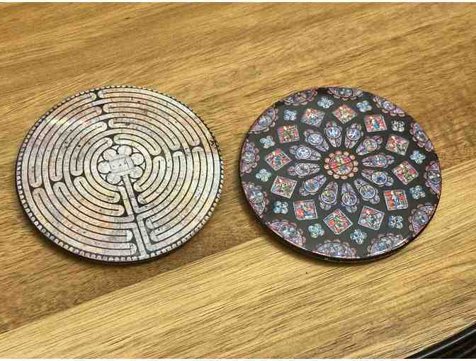 Set of Two Magnets | Chartres Cathedral Rose Window & Labyrinth