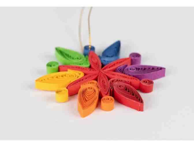 Quilled Rainbow Snowflake | Ornament