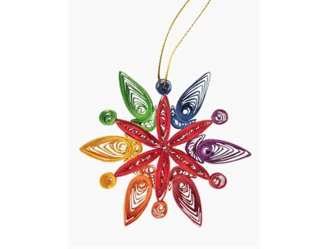 Quilled Rainbow Snowflake | Ornament