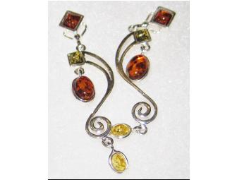Baltic Amber Earrings set in Sterling Silver