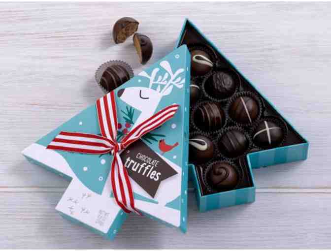 Lake Champlain Holiday Chocolate of Vermont and Holiday Truffle Spruce Tree Gift Boxes