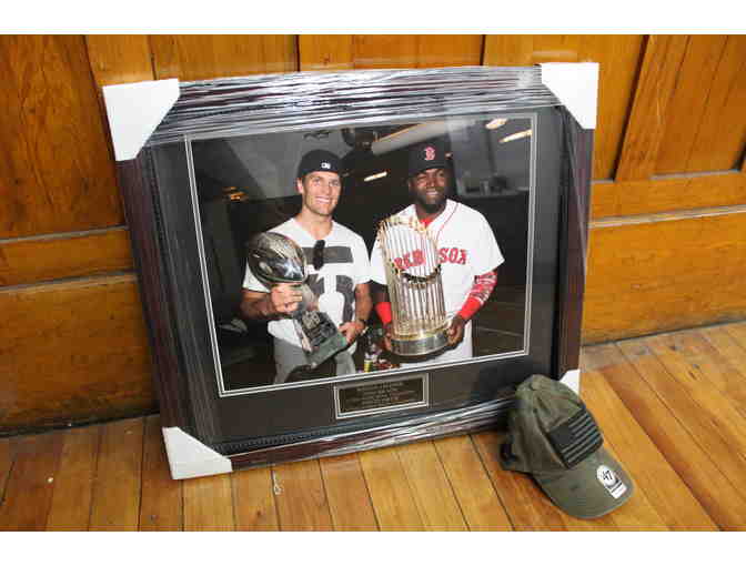 24x27 Framed BOSTON LEGENDS Tom Brady and David Ortiz picture