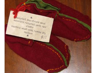 Child's Upcycled 'Frog' Slippers