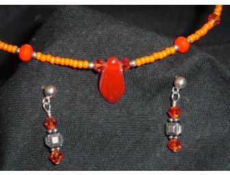 Beaded Necklace and Earring Set