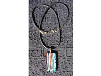 Dichroic Glass Bead Pendant Necklace