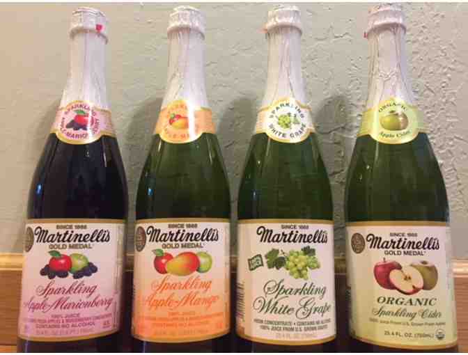 Four (25.4 fl. oz.) Bottles of Martinelli's Sparkling Juice/Cider + Insulated bag