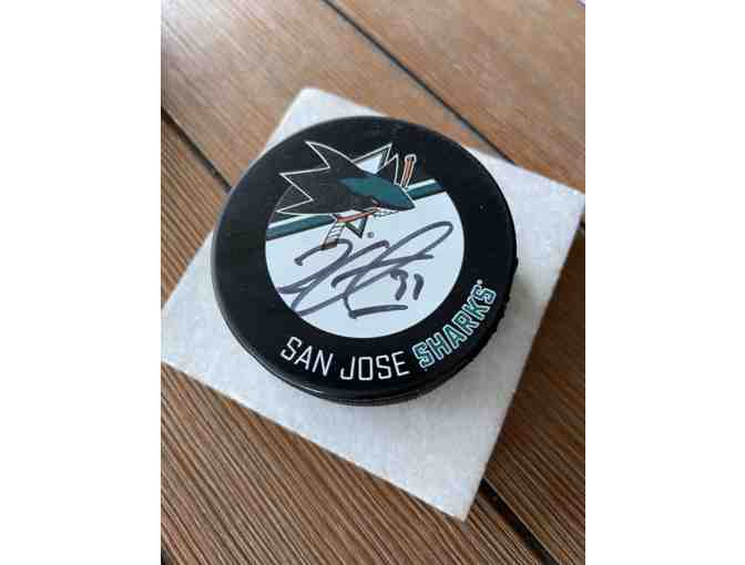 Logan Couture signed Hockey Puck