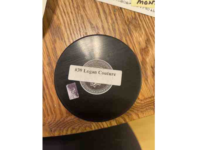 Logan Couture signed Hockey Puck