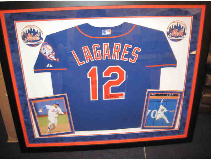 NY Mets Juan Lagares signed Framed Jersey