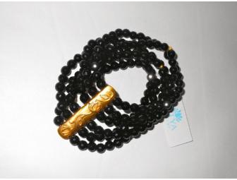 SATYA JEWELRY - Black Beads Layers Bracelet