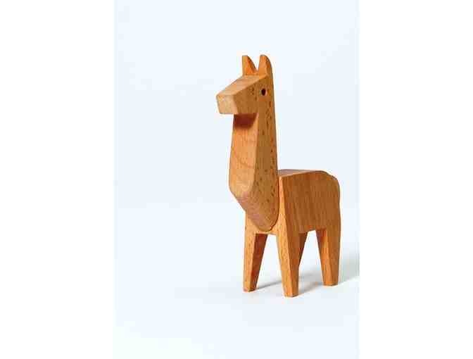 (3) Pairs of Dovetail Wooden Animals from AREAWARE - Horses, Alpacas, and Alligators
