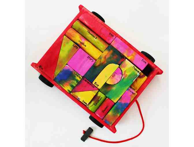 RED ROBIN Wooden Blocks Wagon