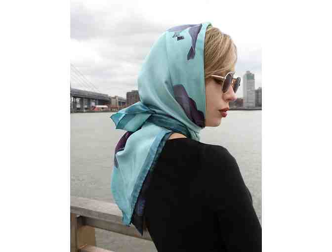 DIFORE NEW YORK - Floral/Waters Orchid Venezuela Silk Scarf - Photo 2