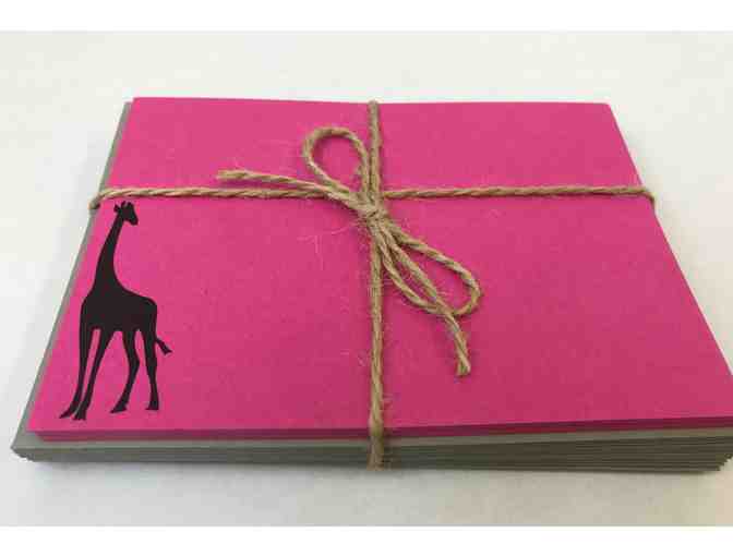 POISON IVY DESIGNS - Hand Printed Ceramic Coasters & Giraffe Note Cards Set