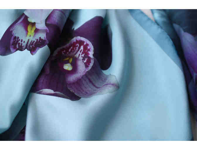 DIFORE NEW YORK - Floral/Waters Orchid Venezuela Silk Scarf - Photo 4