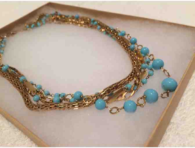 Gold & Turquoise Short Necklace