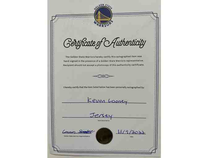 Golden State Warriors Kevon Looney Signed Autographed Blue Basketball Jersey