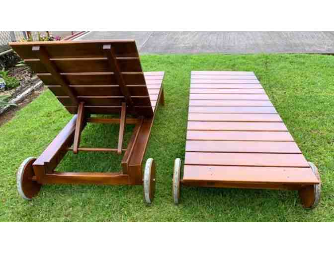 It's All In The Prep - Two (2) Hardwood Chaise Lounge Chairs