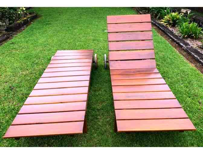 It's All In The Prep - Two (2) Hardwood Chaise Lounge Chairs