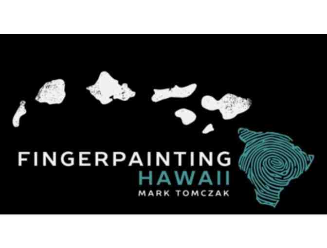 Mark Tomczak Fine Art- finger painted beach scene on lead crystal