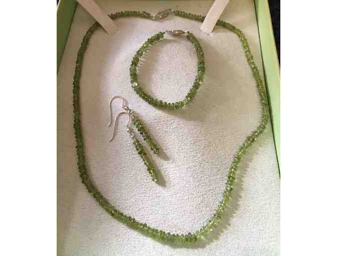 Peridot Bead Necklace in Sterling Silver matching set by Ross & Simons