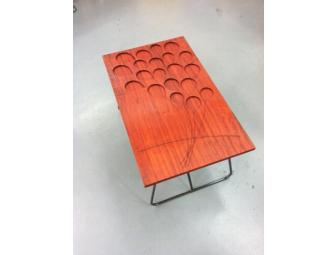 African Mohagany Puzzle Table by the Scarlet Macaws