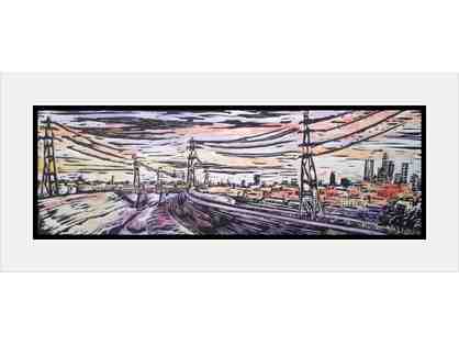 "Metro North" Limited Edition Linocut Hand Painted Picture