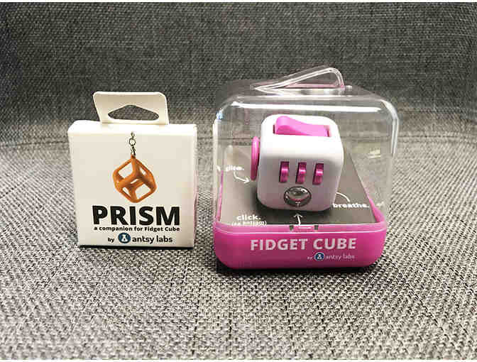 Fidget Cube #5 - Gray Base with Pink Buttons