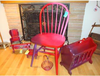 Hand Painted UpCycled 'Berry Bliss' Wood Chair