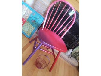 Hand Painted UpCycled 'Berry Bliss' Wood Chair