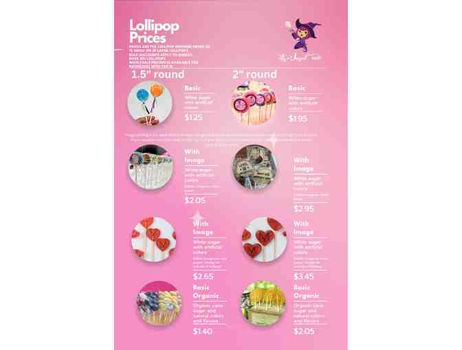 Lily's Magical Treats, Twenty (20) Custom Image Lollipops