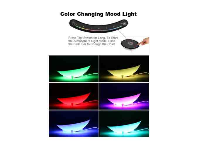 Wireless Charger with Color Changing LED Night Light, Qi Wireless Charging Pad - Photo 2